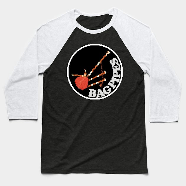 Rock Battle Card Game Bagpipes Icon Baseball T-Shirt by gkillerb